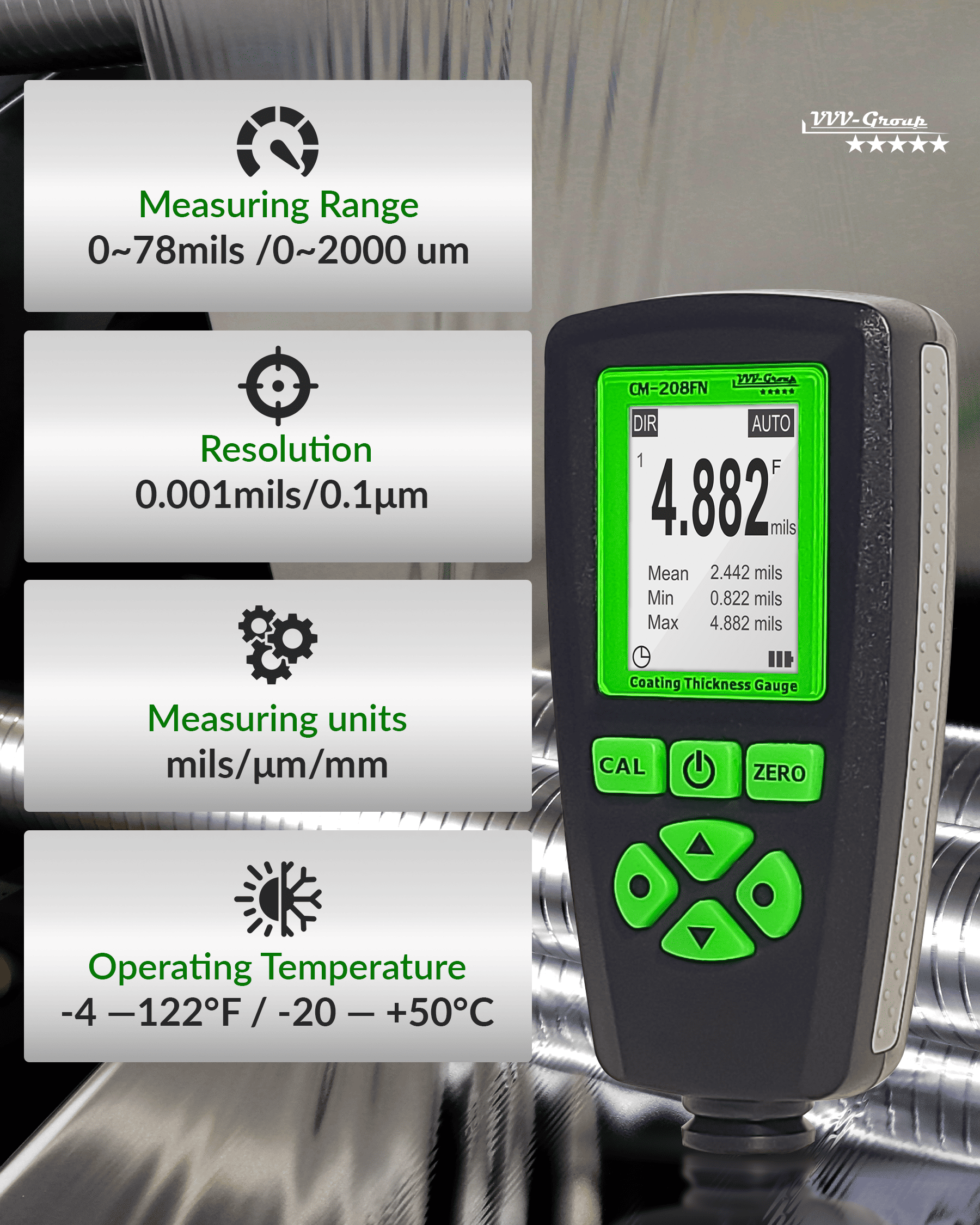 Digital Coating Thickness Gauge CM-208FN